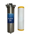 Магистральный (проточный) умягчающий фильтр для воды из скважины, стальной НАША СТАЛЬ Big-Blue 20 1 дюйм НСУБ20