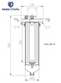 Магистральный корпус (колба) фильтра для колодца Slim-Line 10 из нержавеющей стали Наша сталь 10181